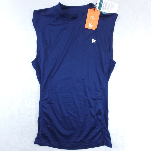 YOUNGLA Men's High Stretch Sleeveless Sports Muscle Tank Activewear Blue NWT - Picture 1 of 6